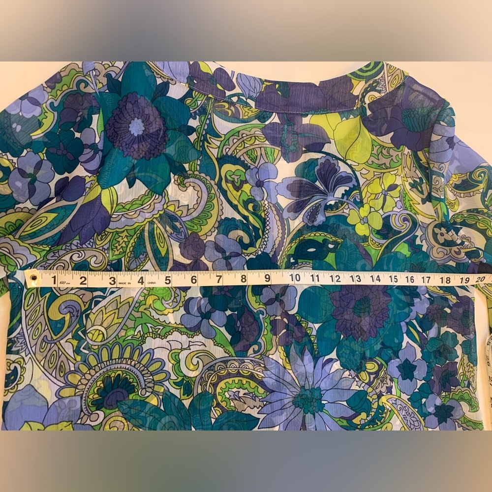 Tommy Bahama Sz small Paisley Floral Lace Up Embellished Swim Cover Up (bin D) - Picture 7 of 10